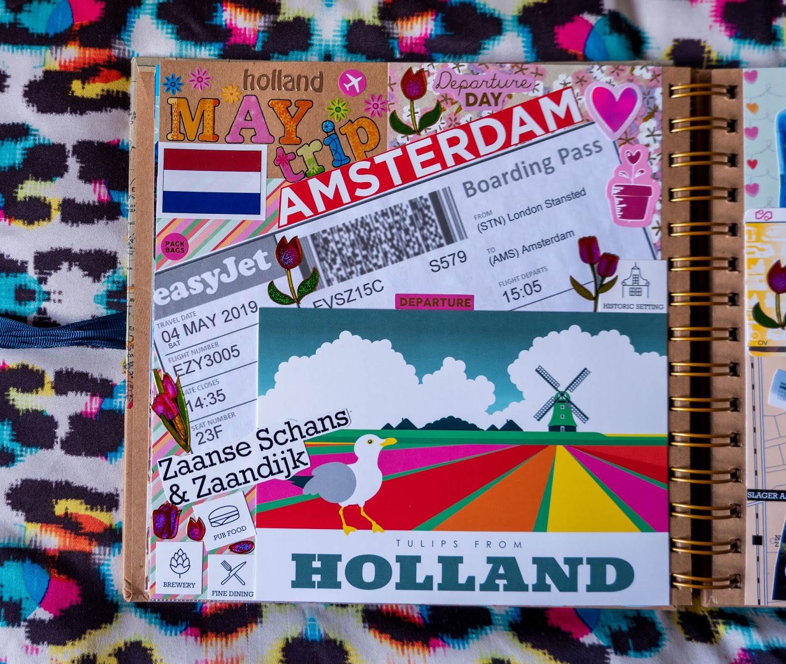 Amsterdam pages in my 2019 travel scrapbooks