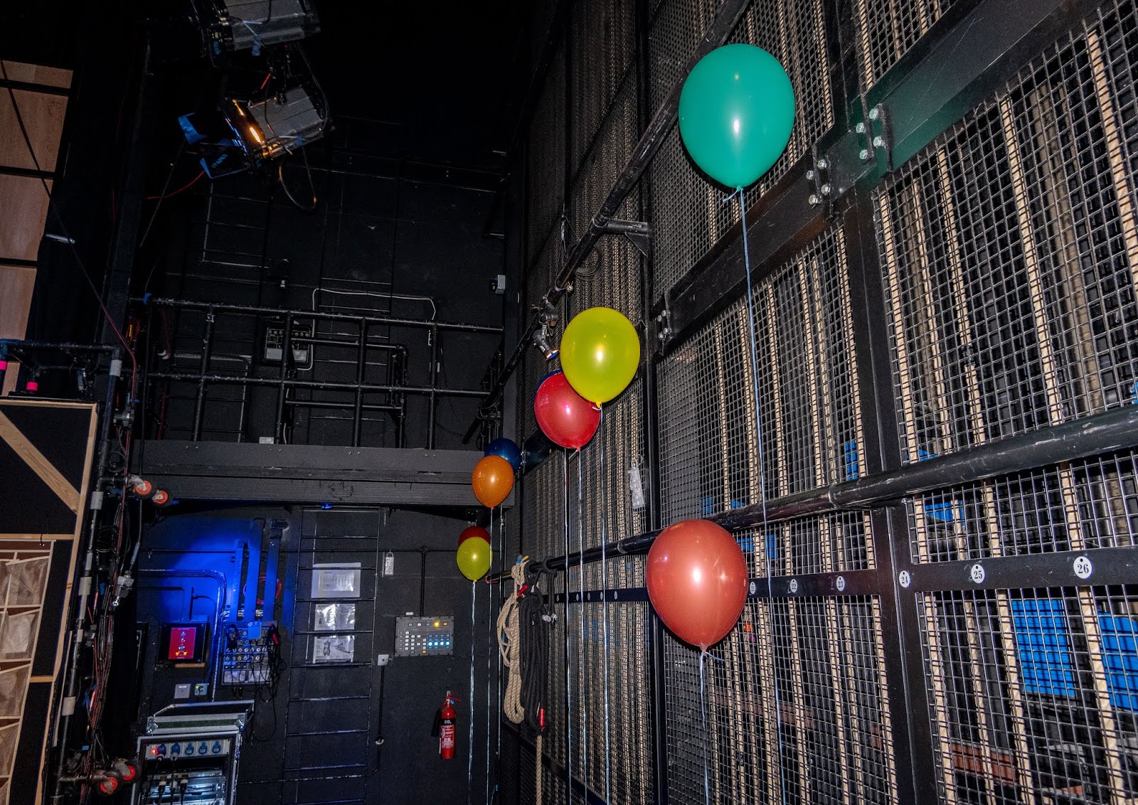 Balloons at the side of the Marlowe stage