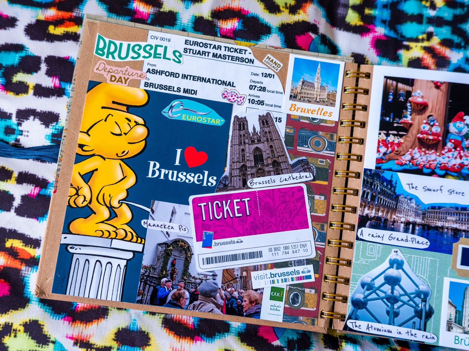 Brussels, Belgium pages in my 2019 travel scrapbooks