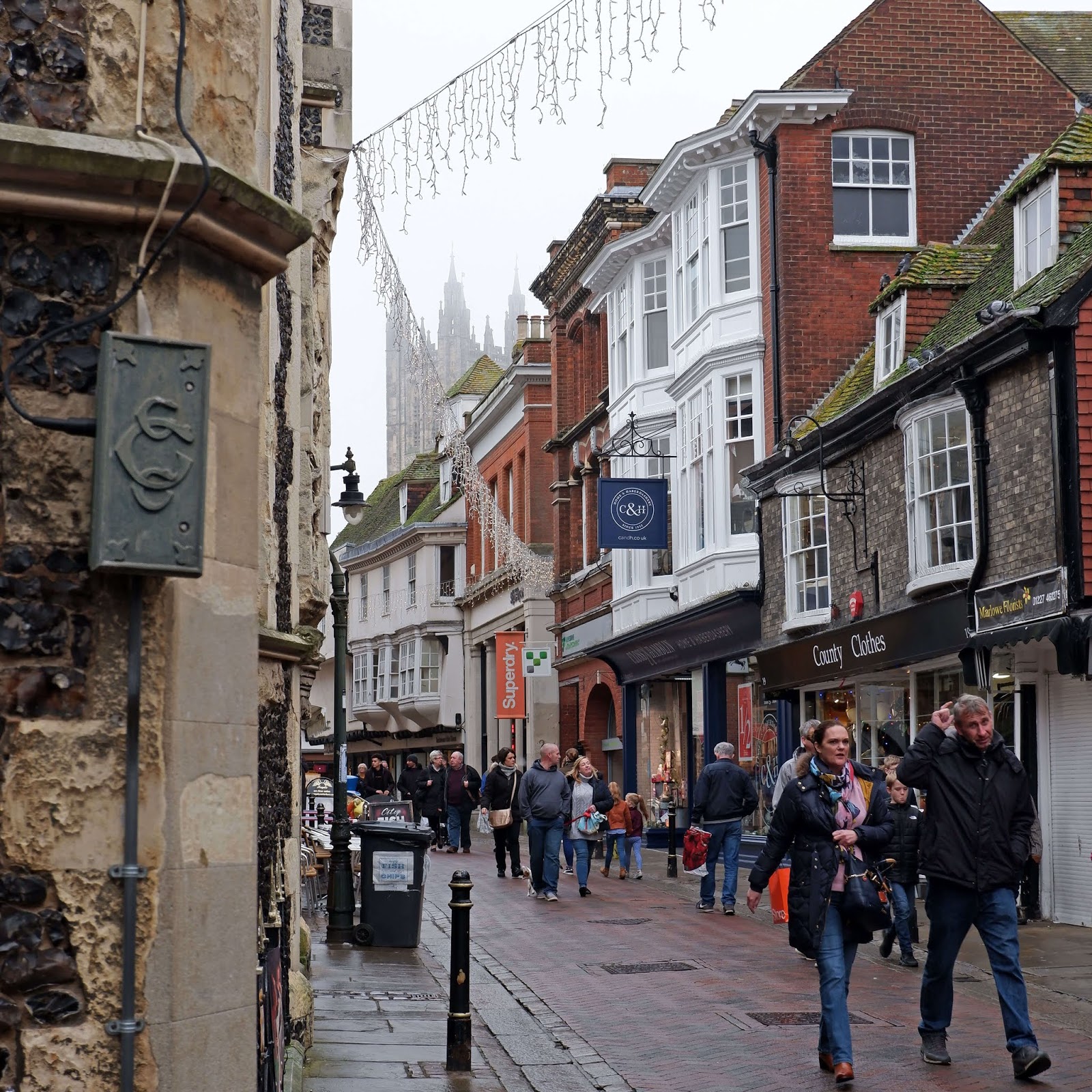 Fog covering Canterbury Cathedral between Christmas and New Year