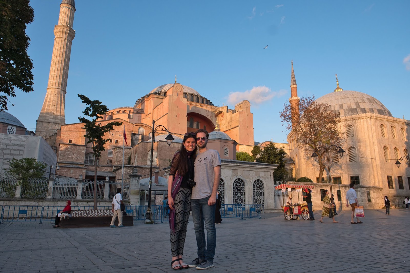 Kat Last and Stuart in front of the Hagia Sophia Museum in Istanbul, Turkey