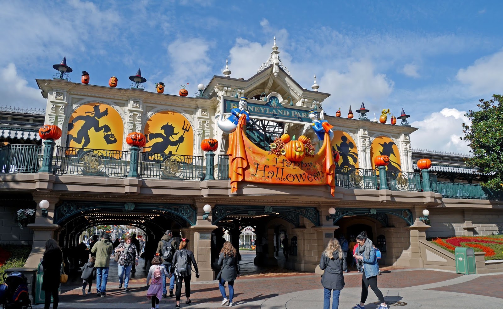 Halloween display above the Disneyland Park entrance, Disneyland Paris