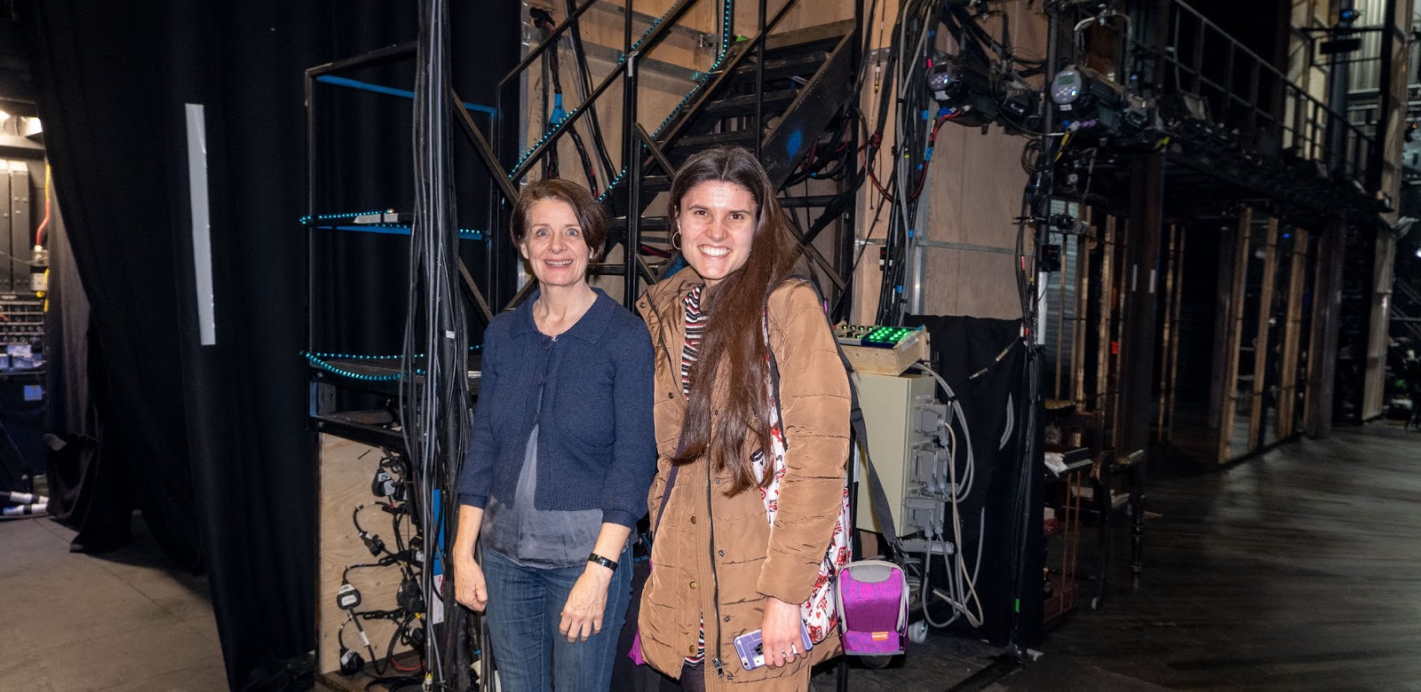 Kat Last and Company Manager Linda Fitzpatrick, backstage at The Marlowe Theatre on Measure For Measure opening night