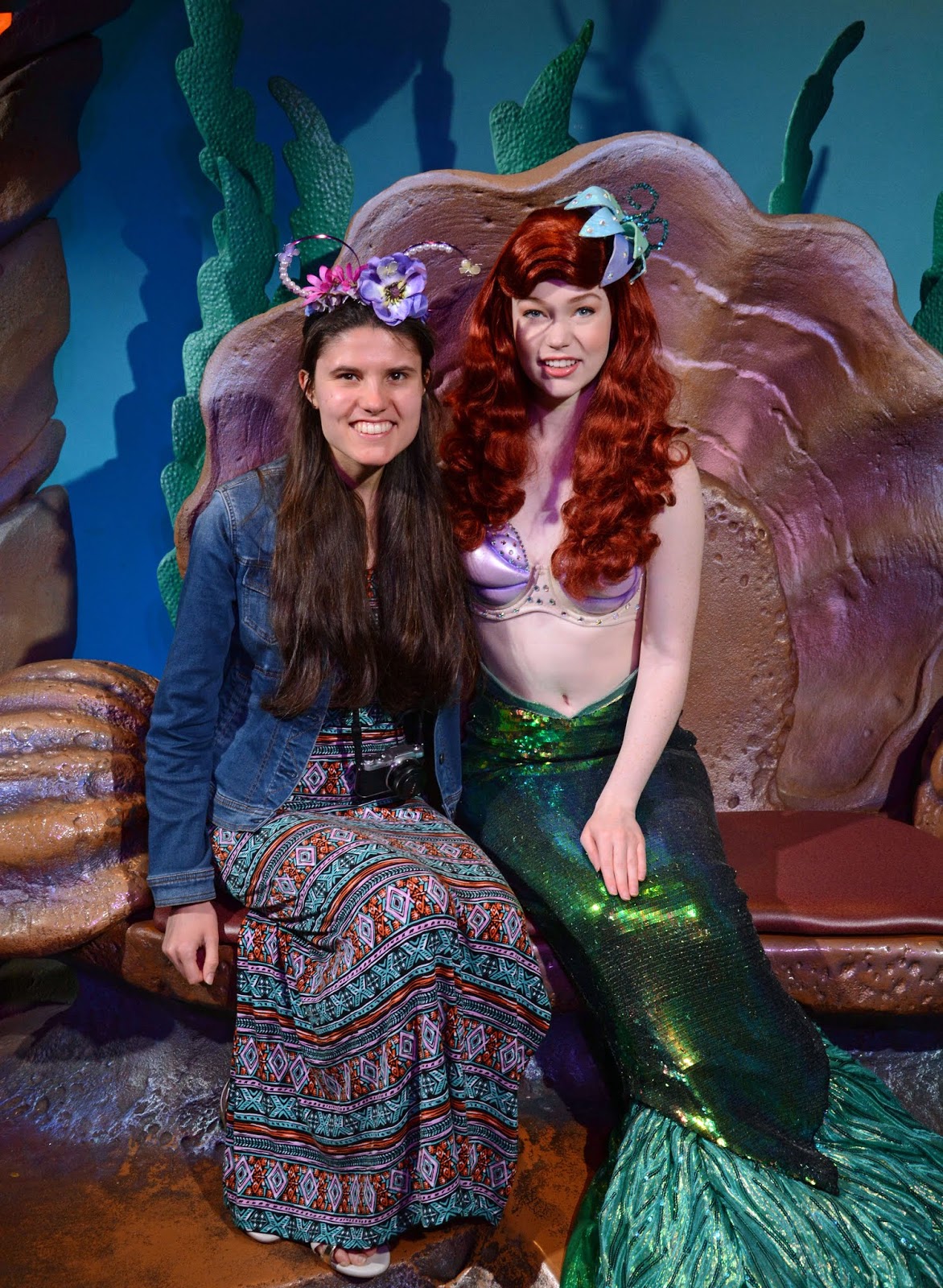 Meeting Princess Ariel at Disney's Magic Kingdom on our 4 park challenge day