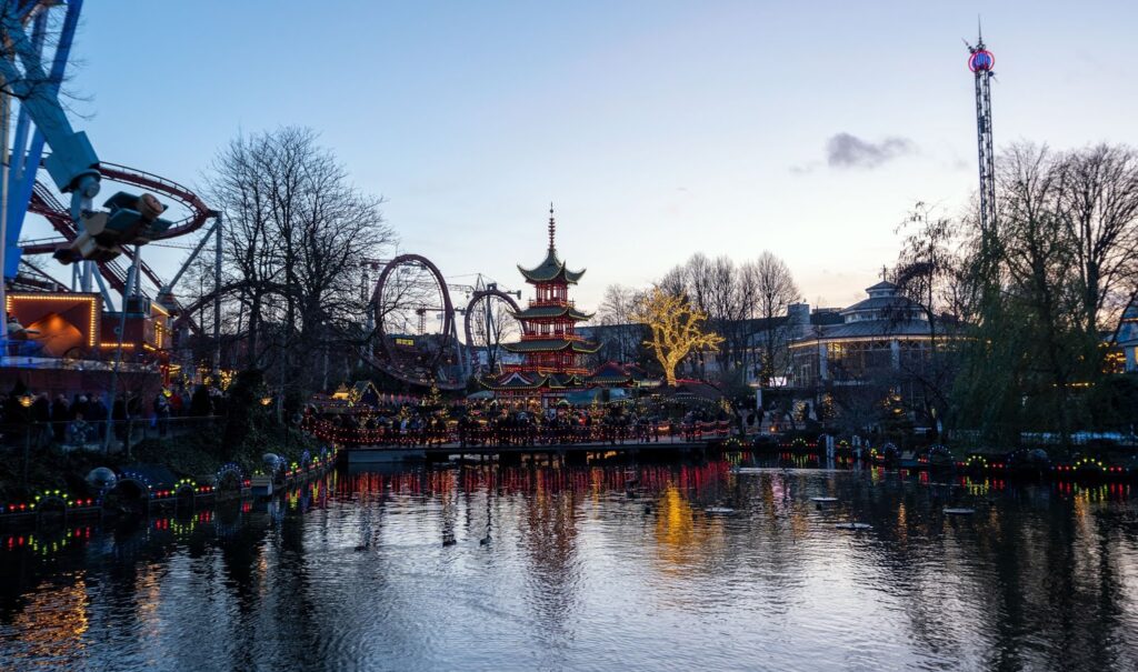 The Tivoli Lake at Tivoli Gardens in Copenhagen, Denmark