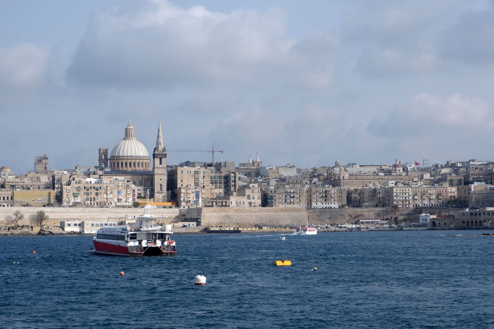 Views of the Maltese capital Valletta from Sliema Harbour, Malta