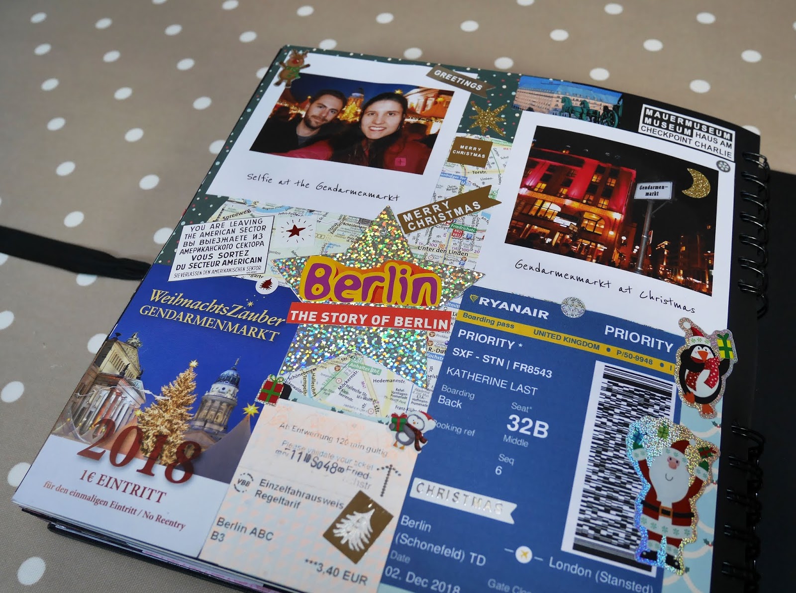 A Berlin Christmas Markets page in my 2018 travel scrapbook