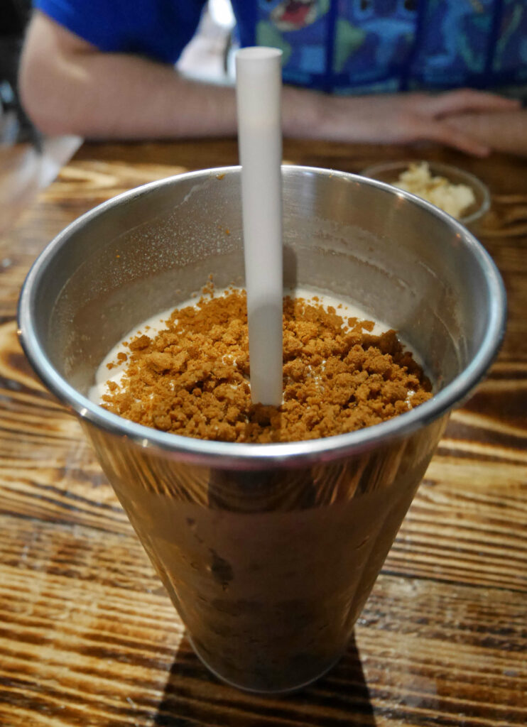 Biscoff milkshake at Chuck and Blade Burgers in Canterbury, Kent