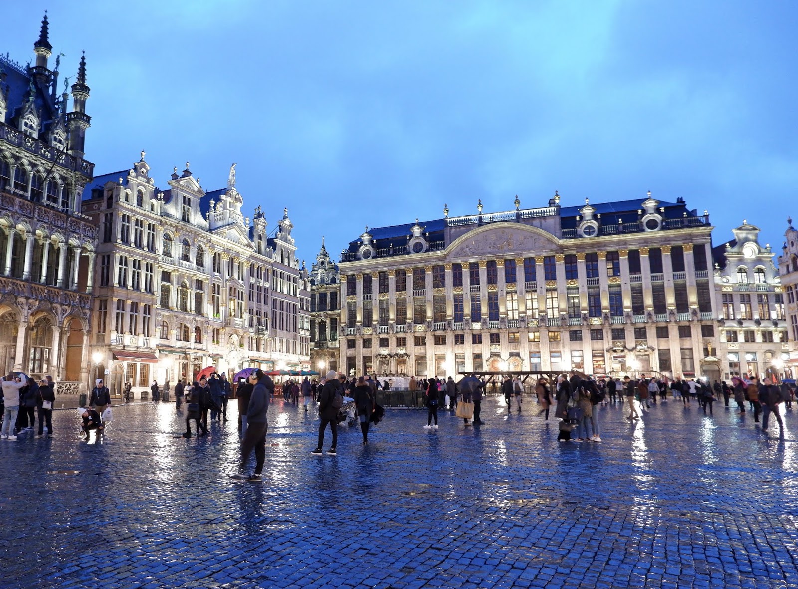 Brussels Grand Place in the rain