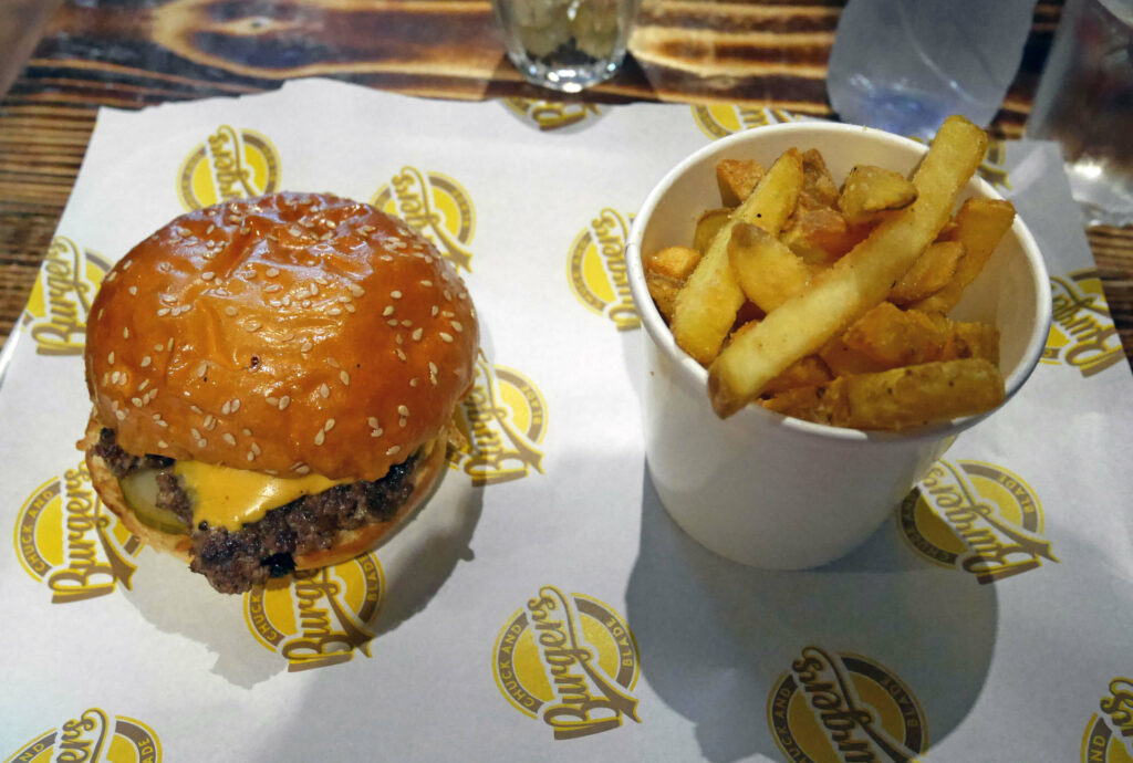 Burger and fries at Chuck and Blade Burgers in Canterbury, Kent