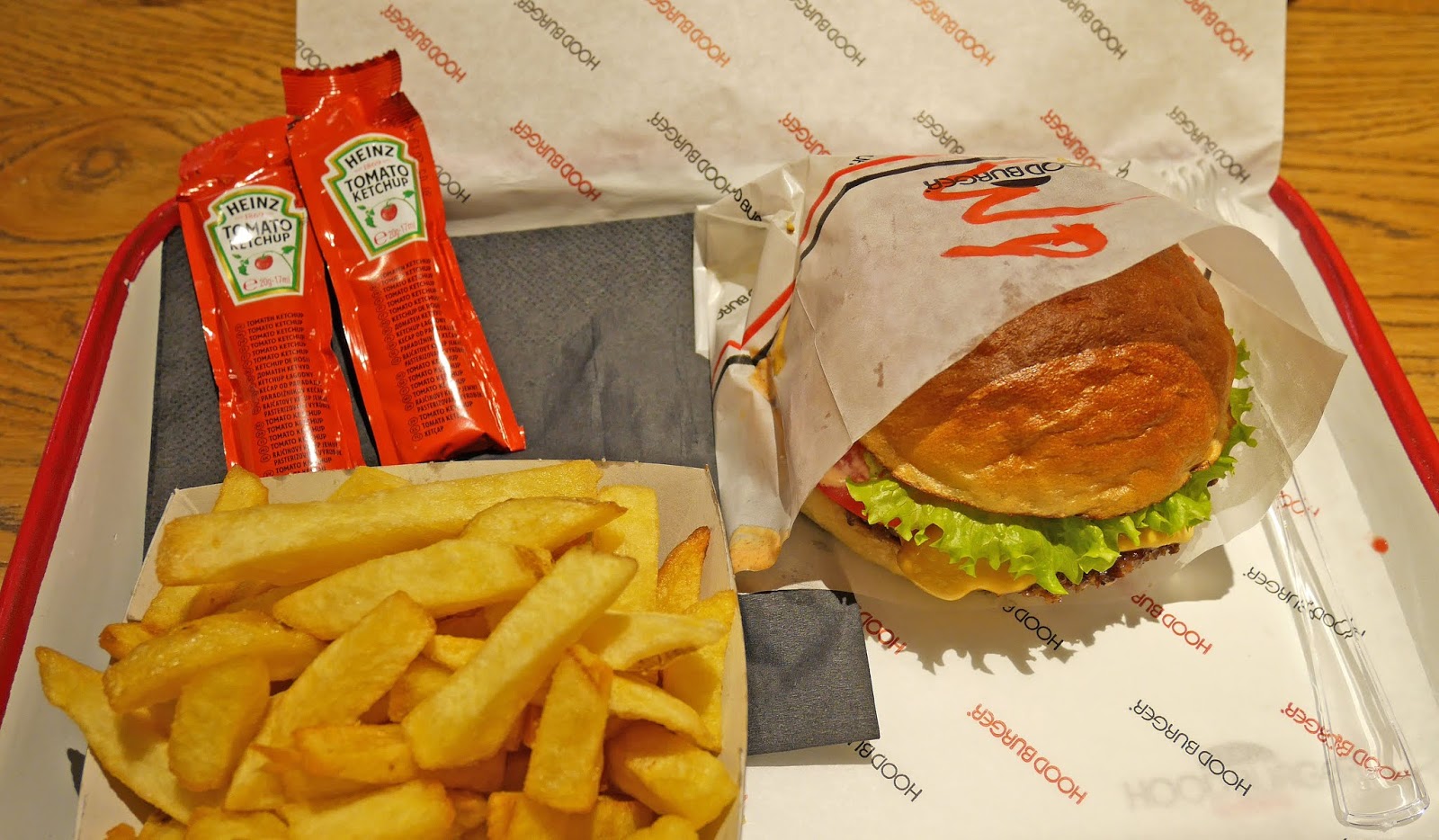 Burger and fries at Hood Burger in Ljubljana, Slovenia
