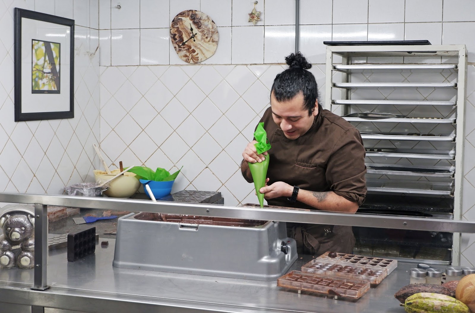 Praline demonstration at the Museum of Cocoa and Chocolate, Brussels