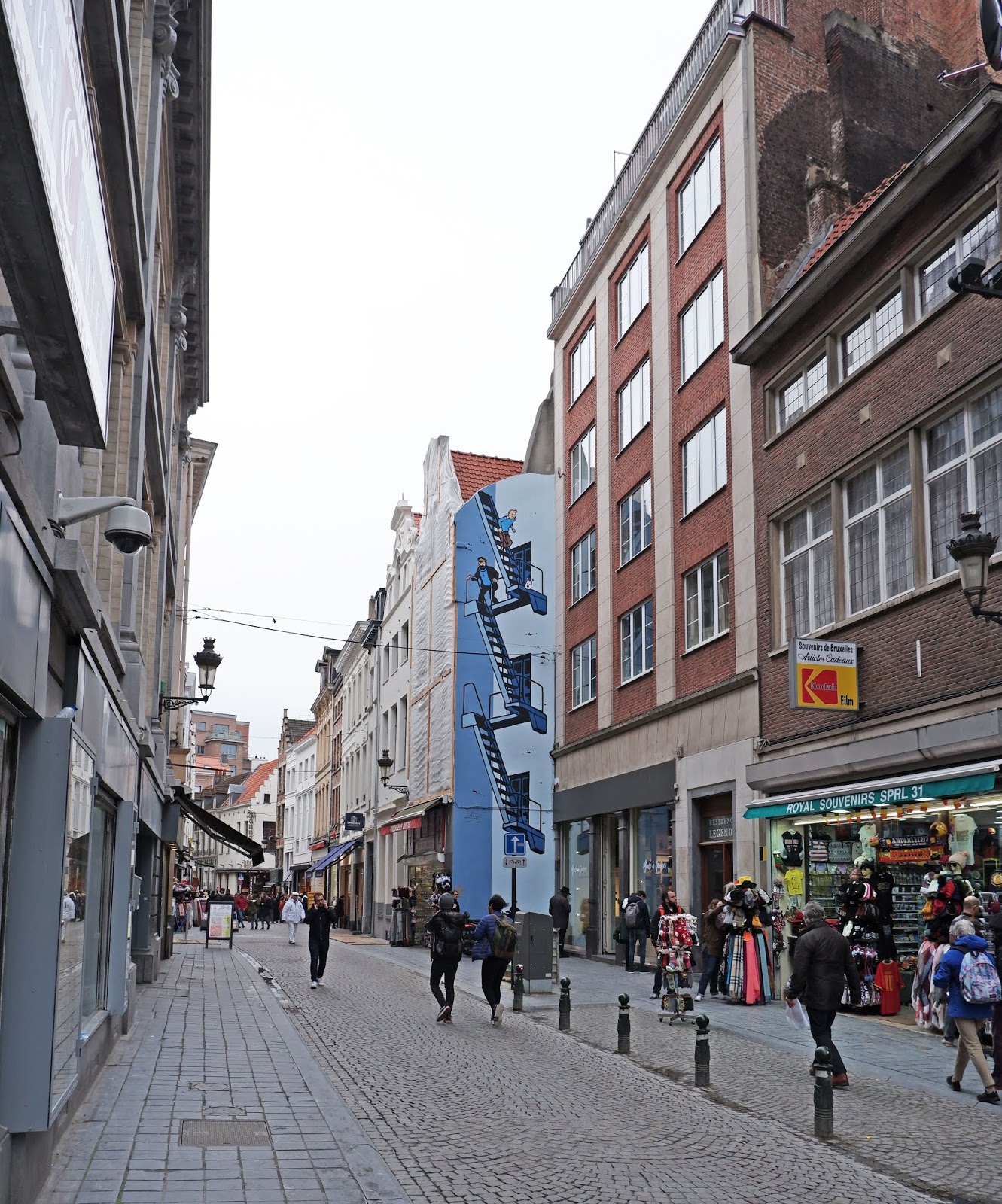 Tintin street art in Brussels, Belgium