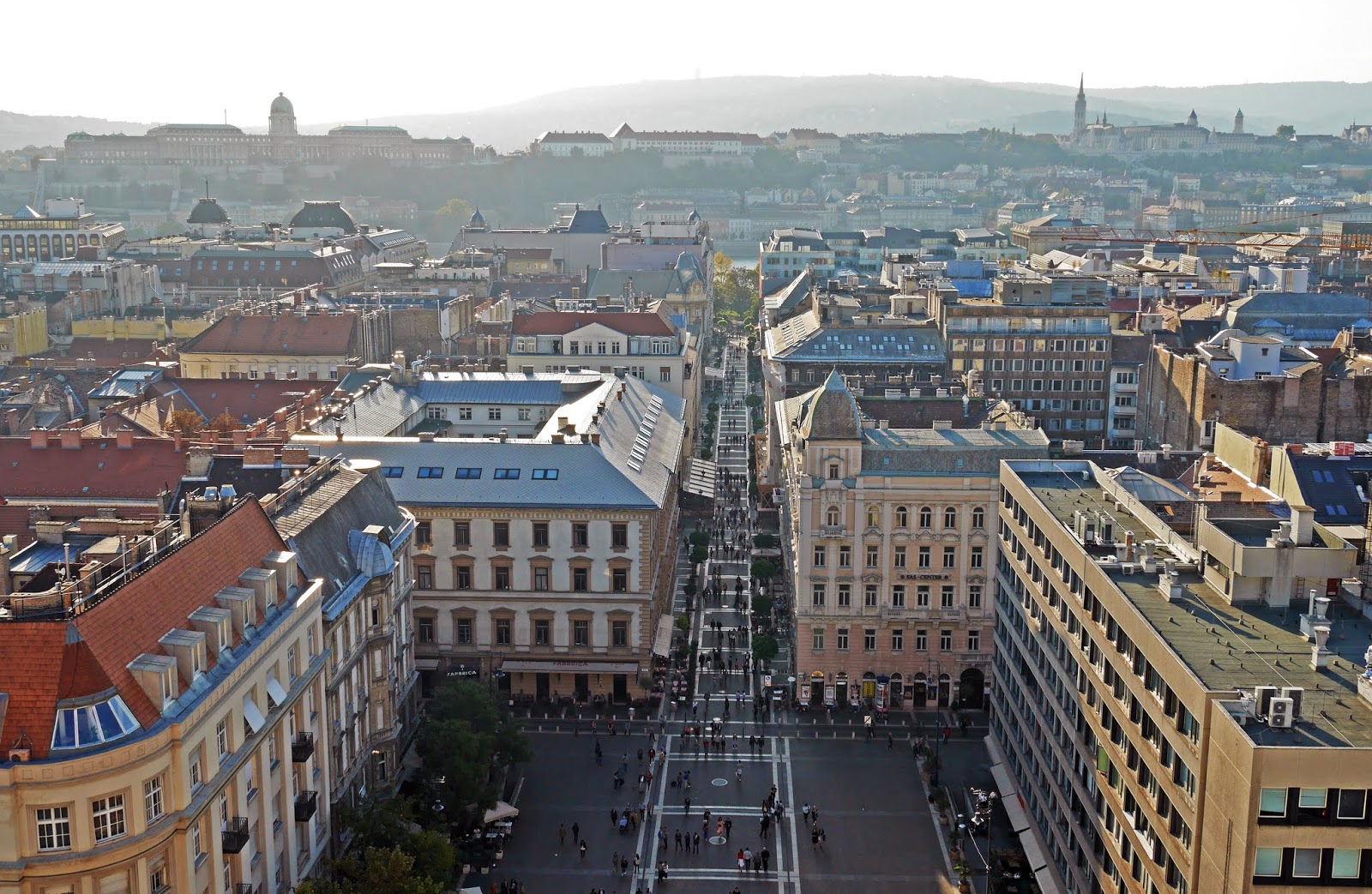 Views from the St Stephen's Basilica observation deck in Budapest, Hungary