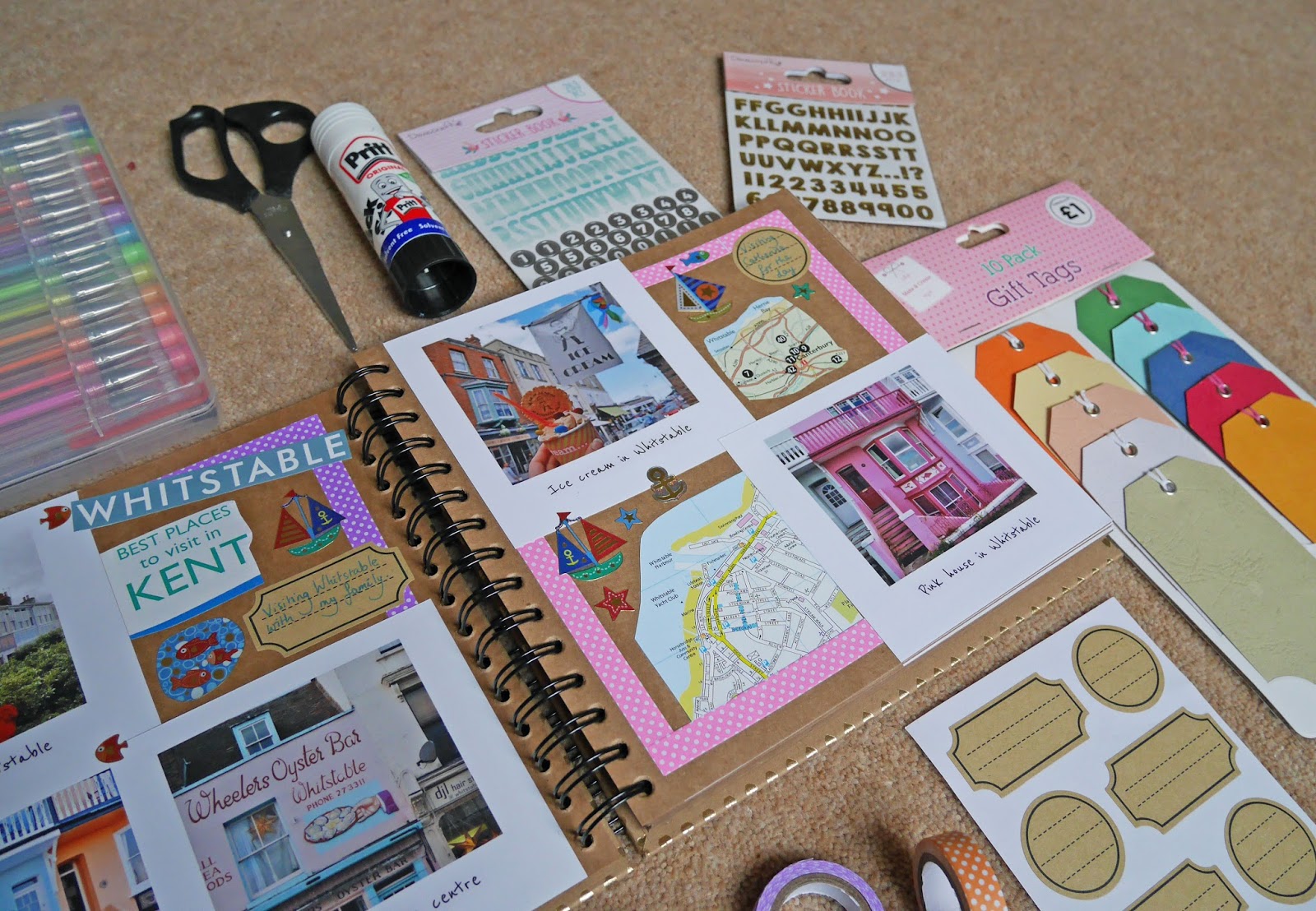 Scrapbooking starter kit for beginners - luggage tags and labels