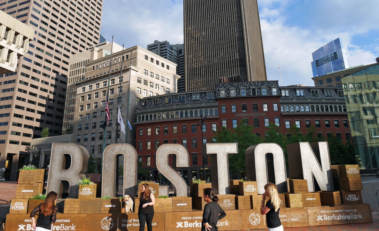 Boston sign in Boston city centre, USA