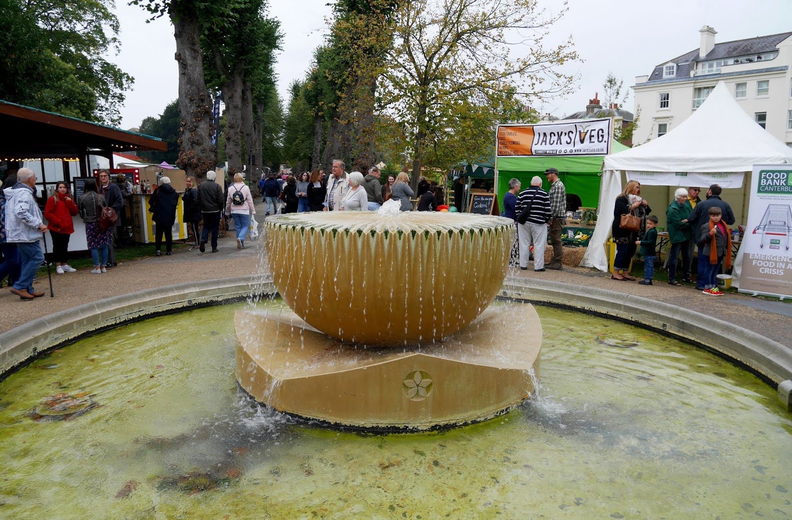 The foutain in Dane John Gardens during the Canterbury Food Festival