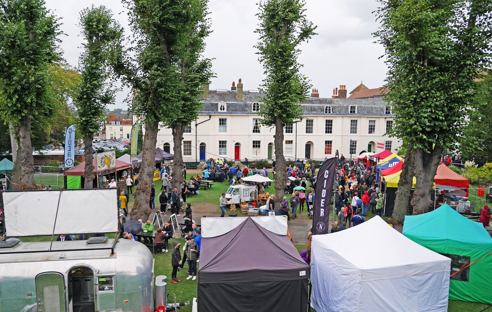 The entrance to the Canterbury Food Festival from above