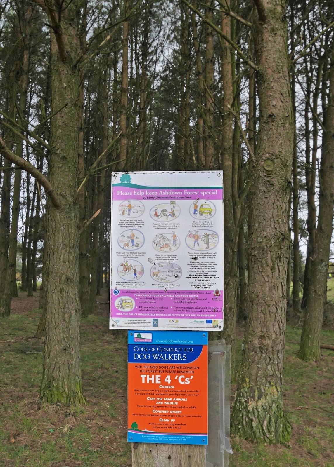 A sign in Ashdown Forest, East Sussex