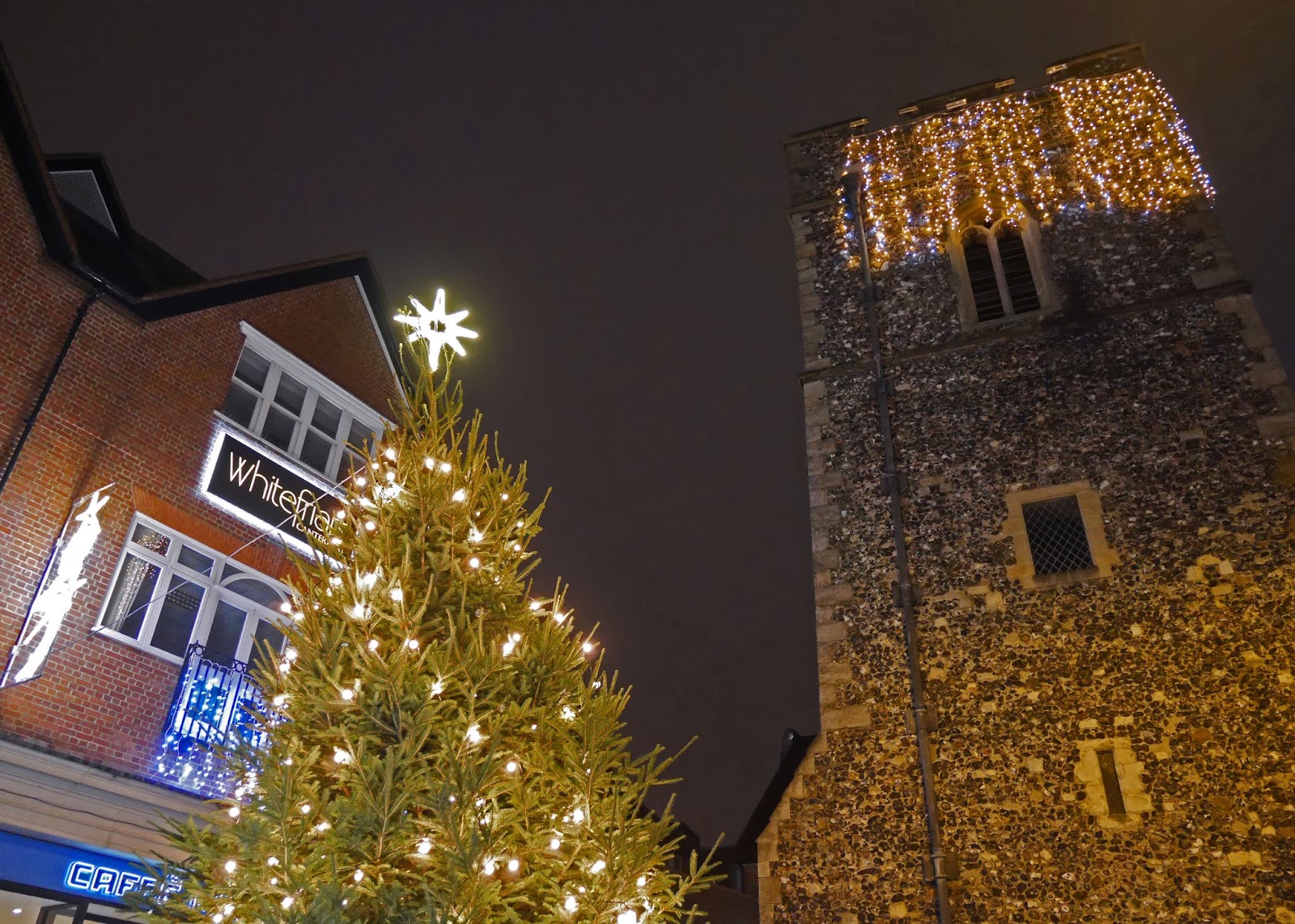 Christmas tree at Whitefriars, Canterbury