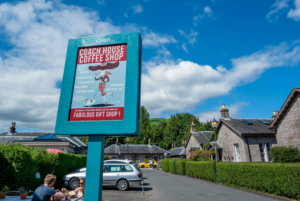 The sign for Coach House Coffee Shop, Luss