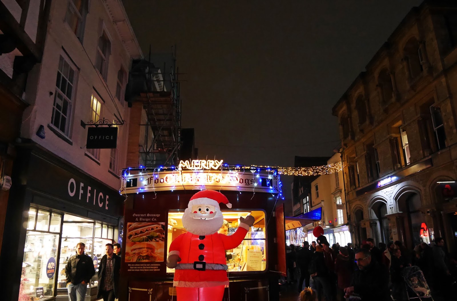 Santa inflatable on Canterbury High Street
