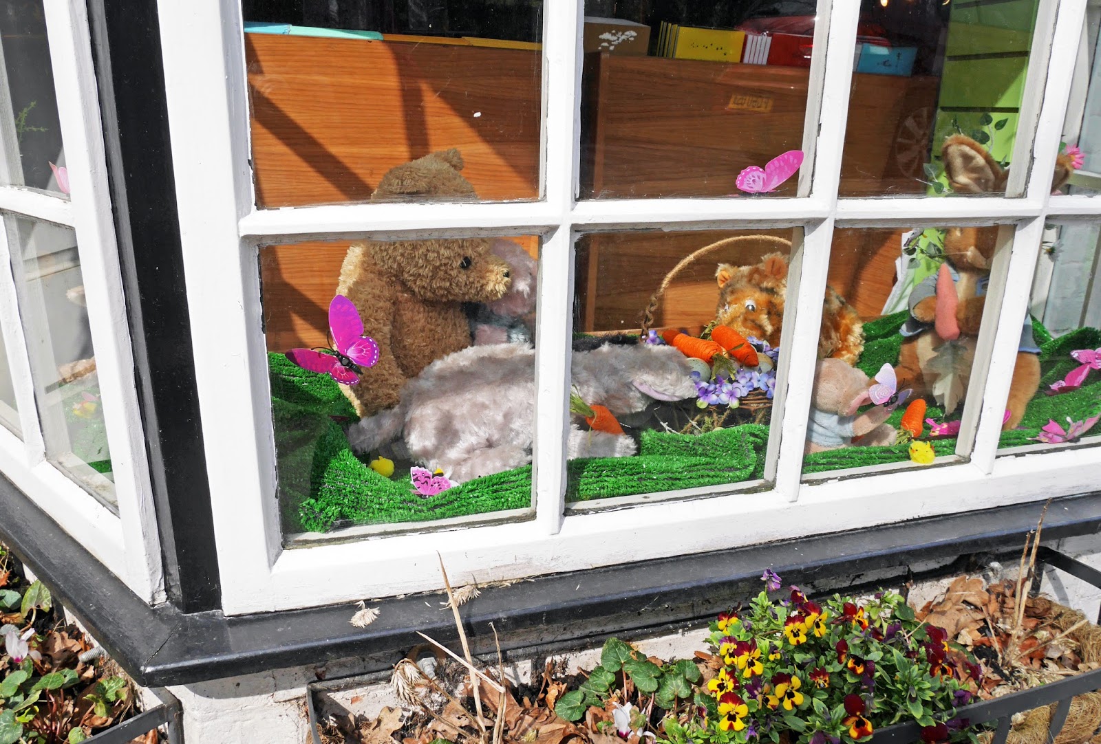 Winnie the Pooh characters in the Pooh Corner shop window, Hartfield