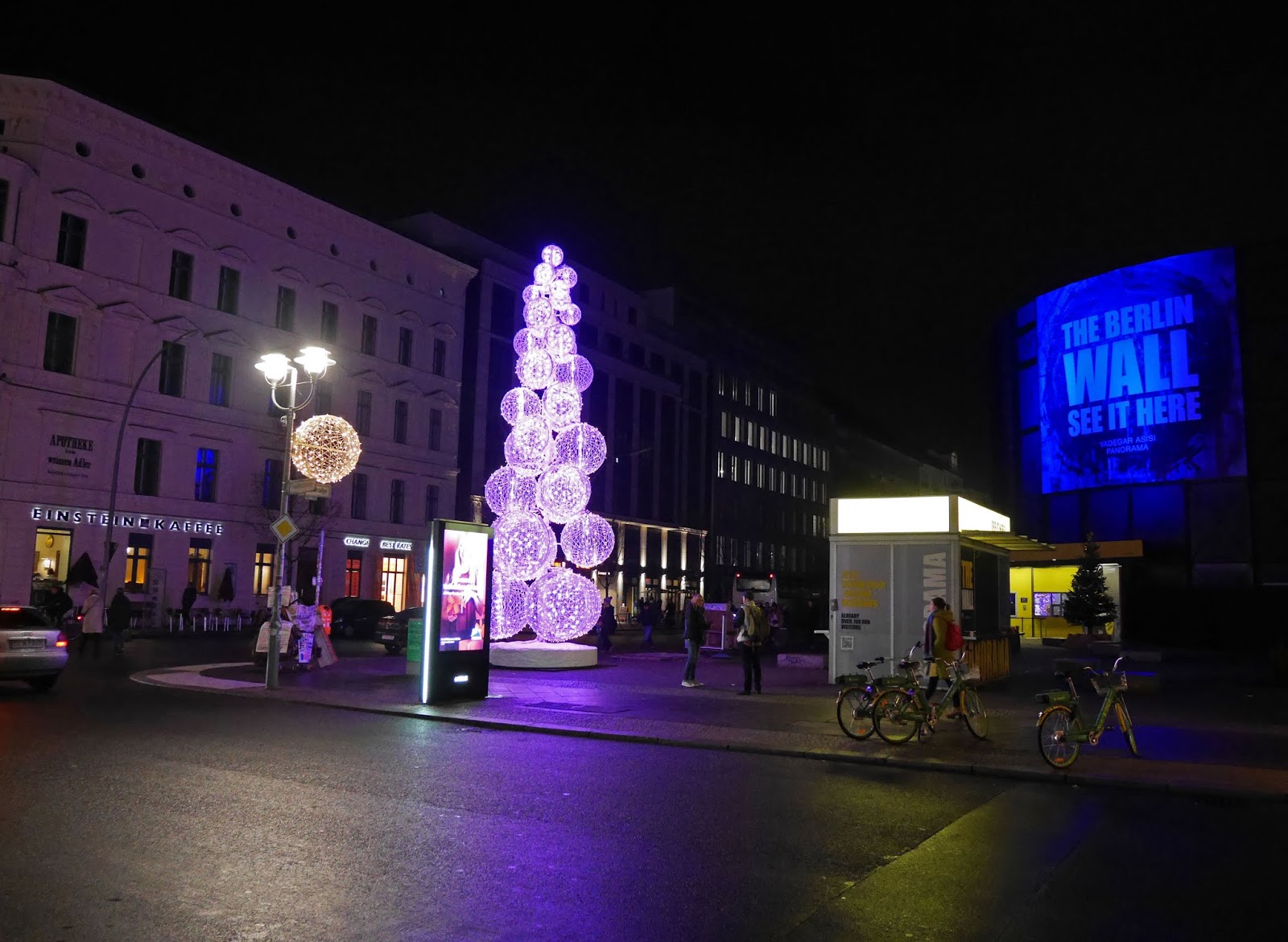 Christmas lights near Checkpoint Charlie, Berlin