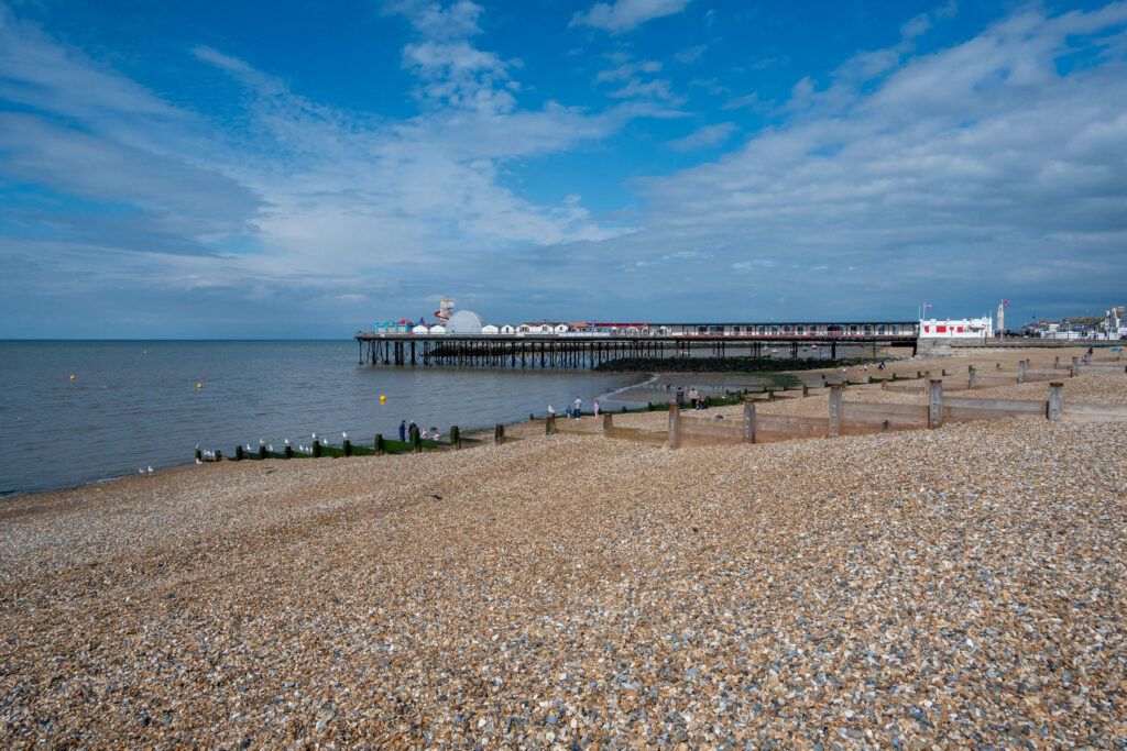 Herne Bay beach and pier, Kent