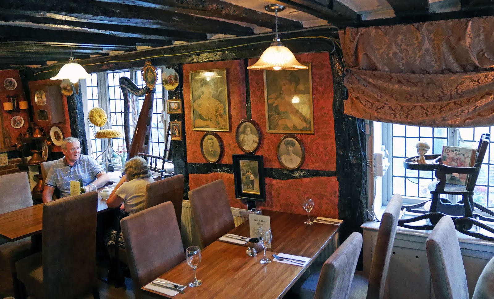 Indoor seating at The Old Weavers Restaurant, Canterbury