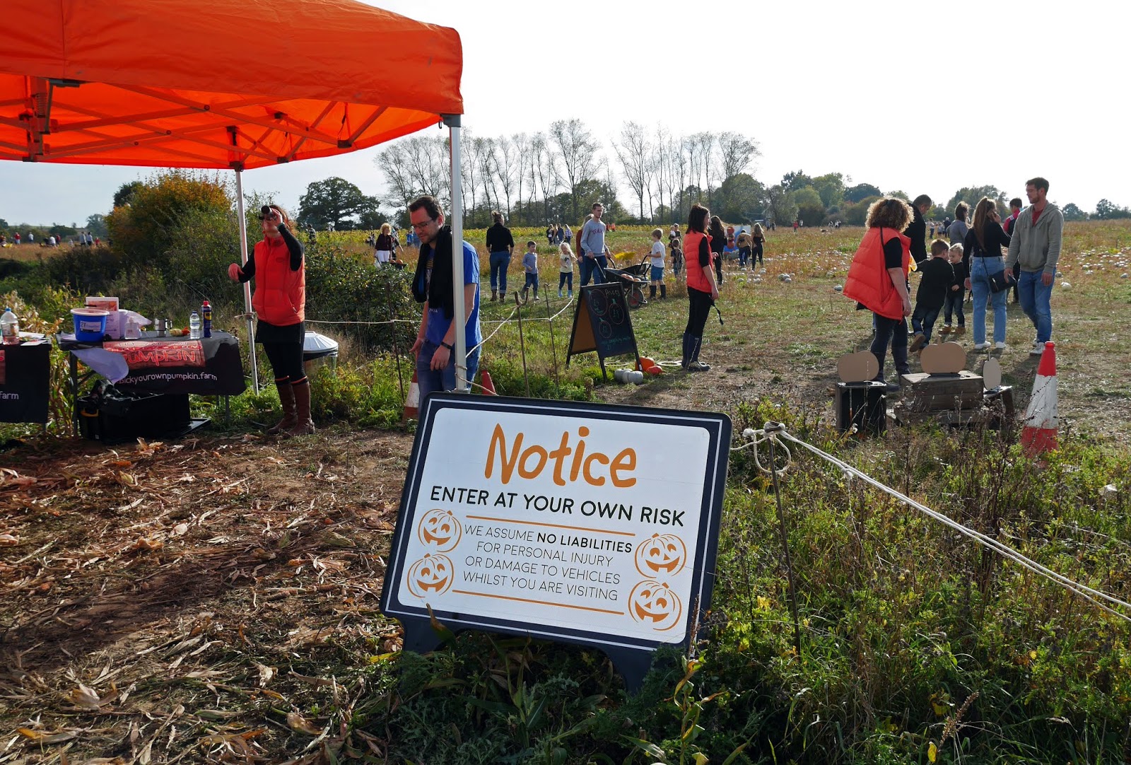 Sevington pumpkin patch entrance, Ashford