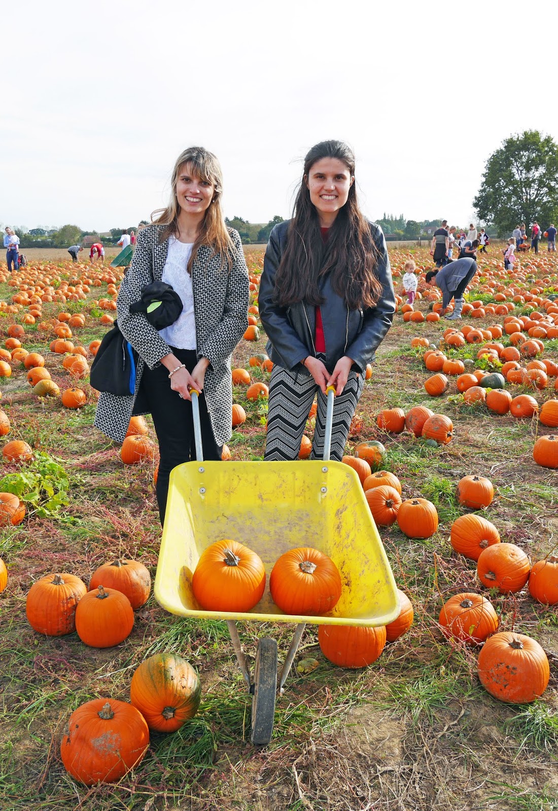 Kat Last and Steph at Pick Your Own Pumpkin in Sevington, Ashford