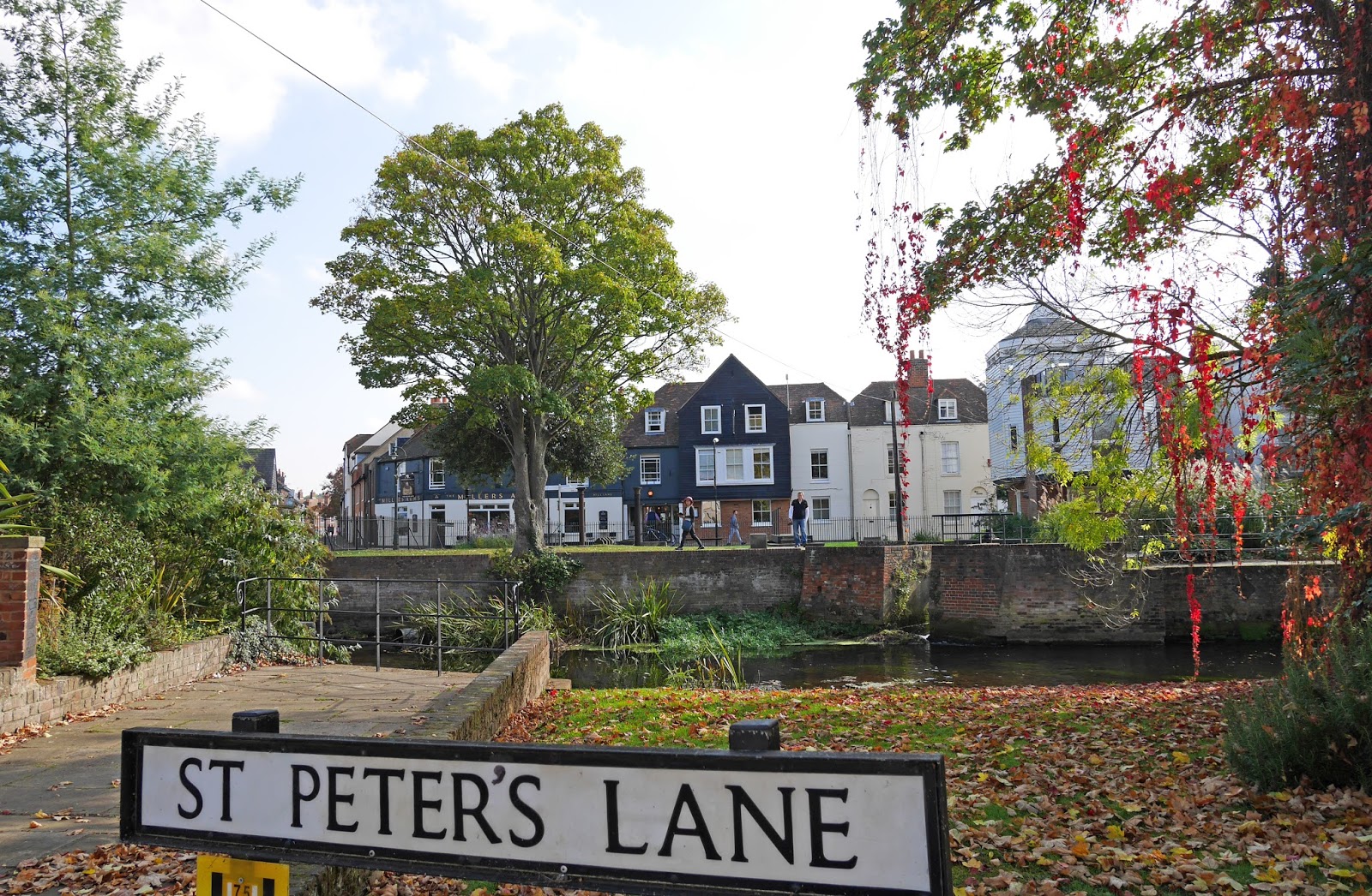 Autumn leaves on St Peter's Lane, Canterbury