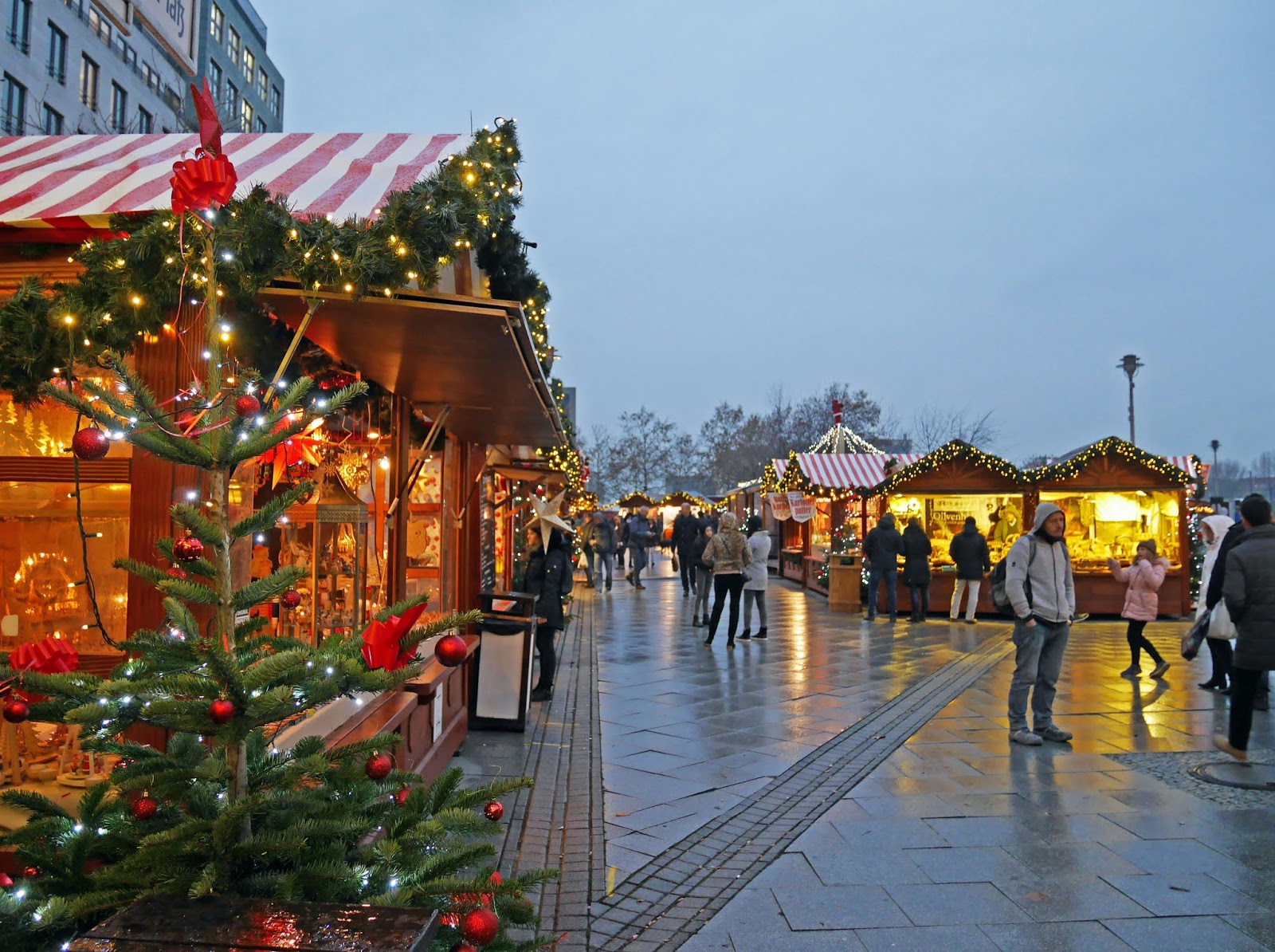 Friedrichstrasse Station Christmas Market during the late afternoon, Berlin