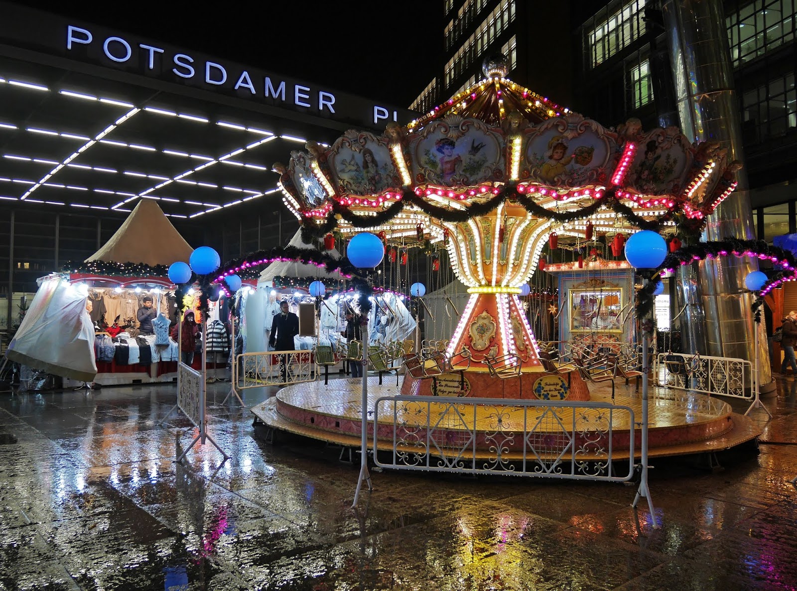 Potsdamer Platz Christmas Market at night, Berlin