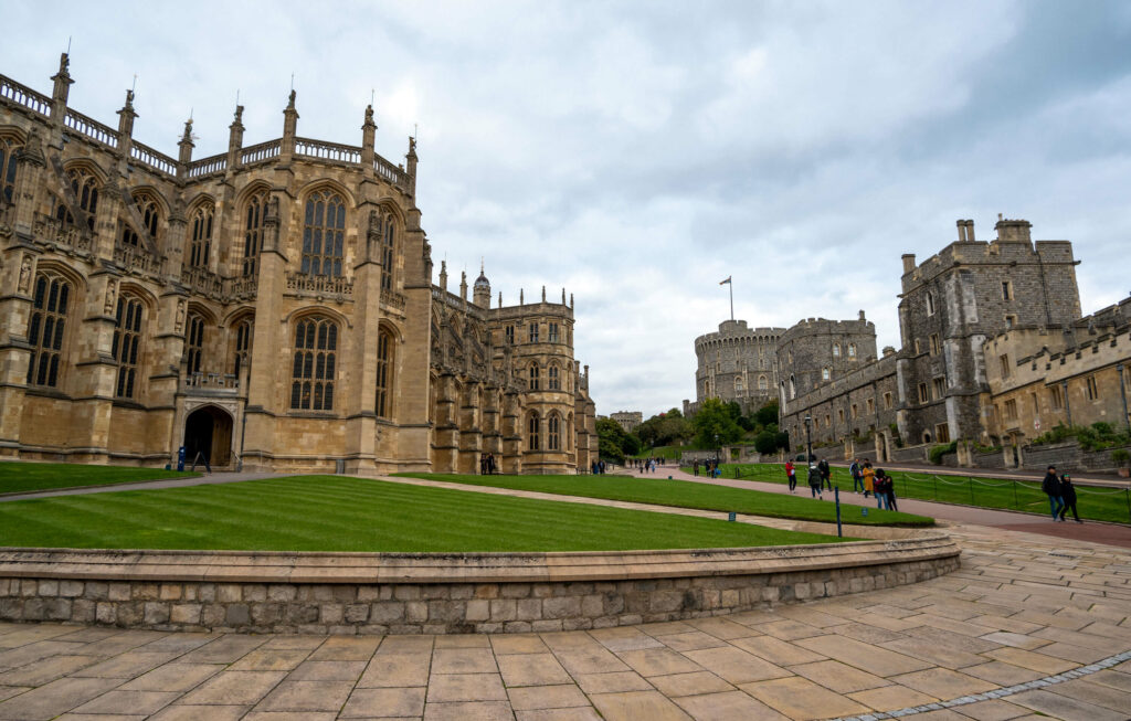 Outside St George's Chapel at Windsor Castle