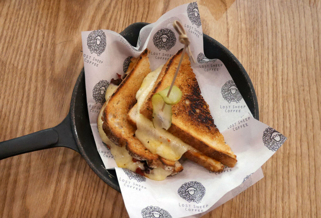 ‘Cheeky Chorizo’ grilled cheese melt at Lost Sheep Coffee & Kitchen, Canterbury