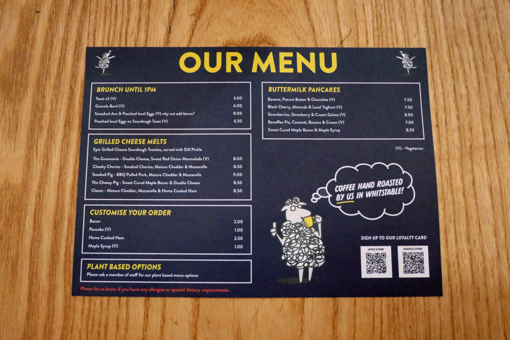 Lost Sheep Coffee & Kitchen menu