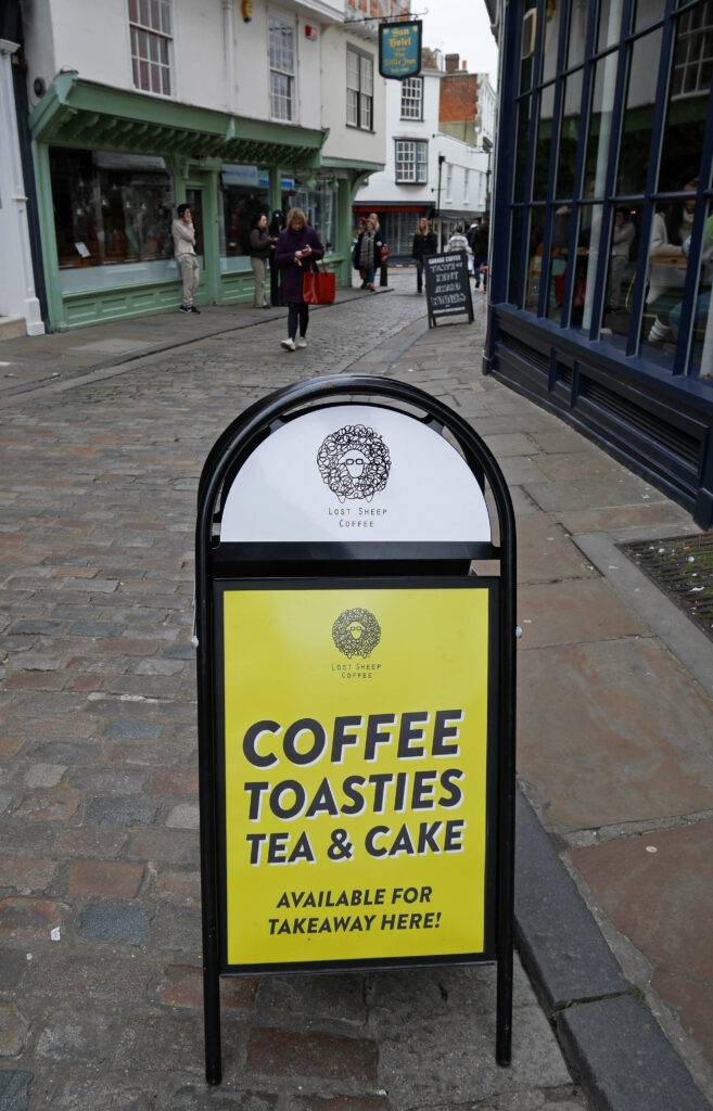 Lost Sheep Coffee & Kitchen sign in Canterbury, Kent