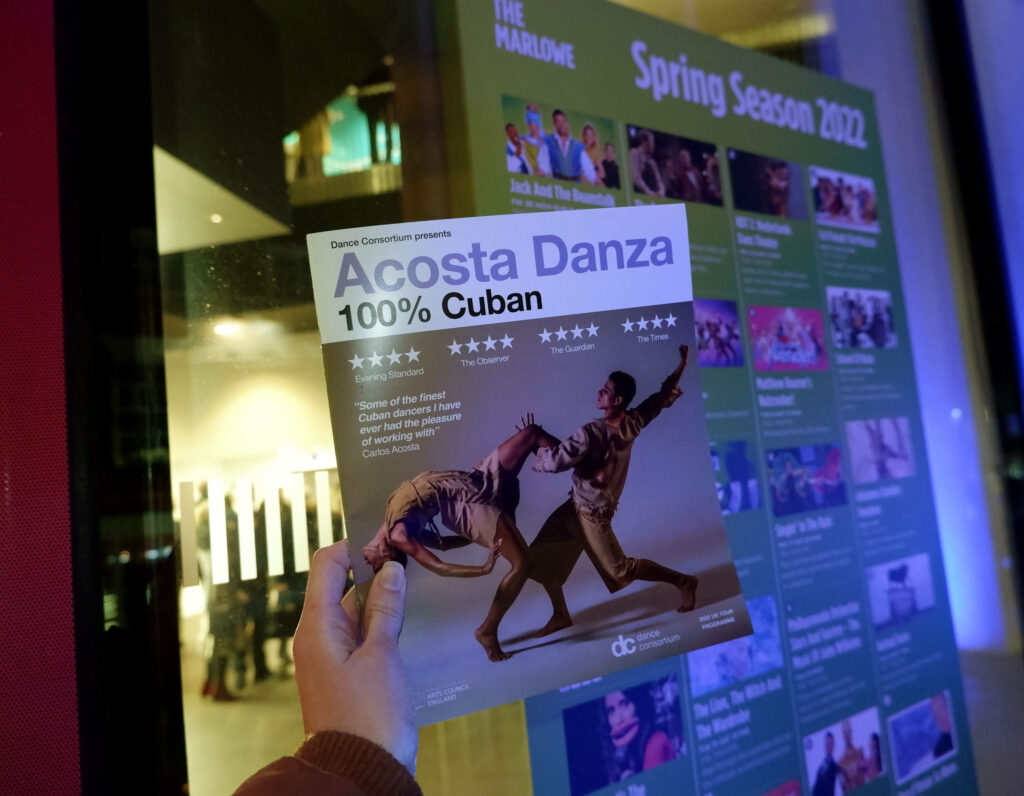 Acosta Danza 100% Cuban programme outside The Marlowe Theatre, Canterbury