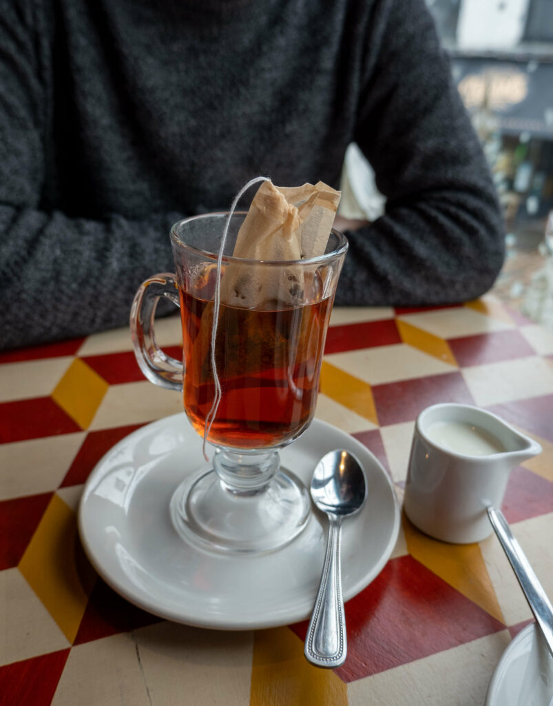 English Breakfast tea at Eleto Chocolate Cafe, Canterbury