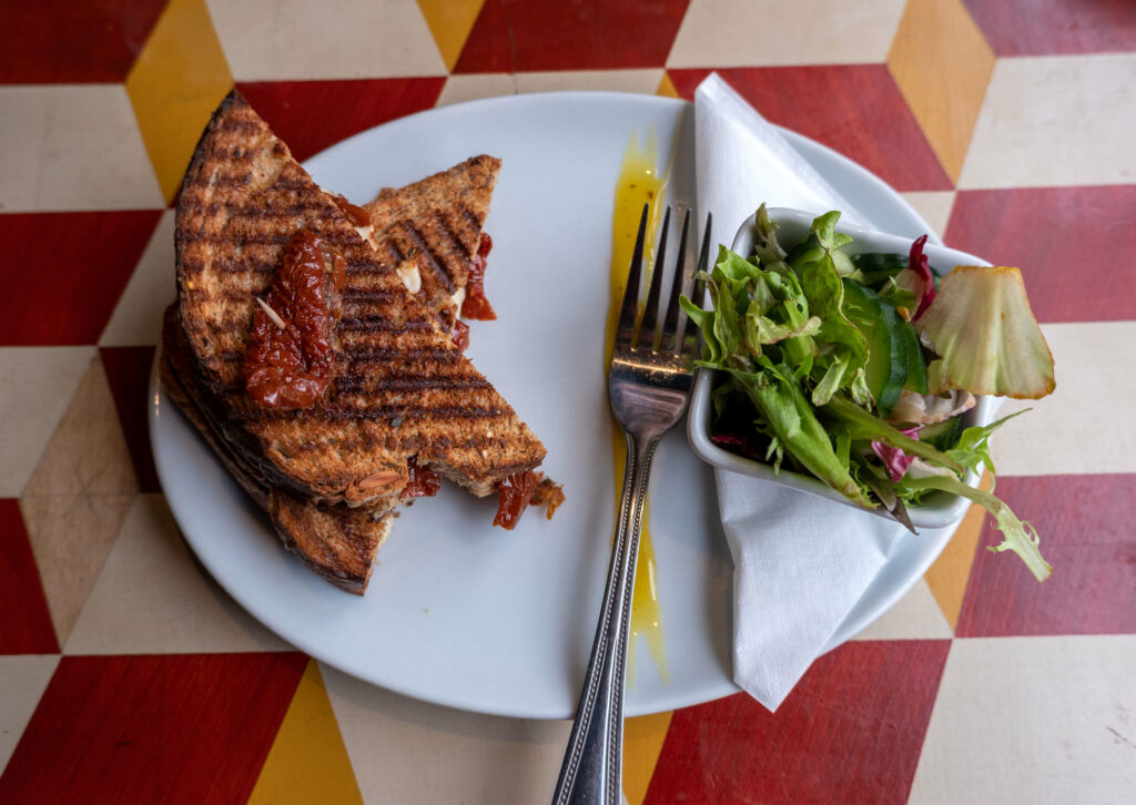 Toasted sandwich at Eleto Chocolate Cafe, Canterbury