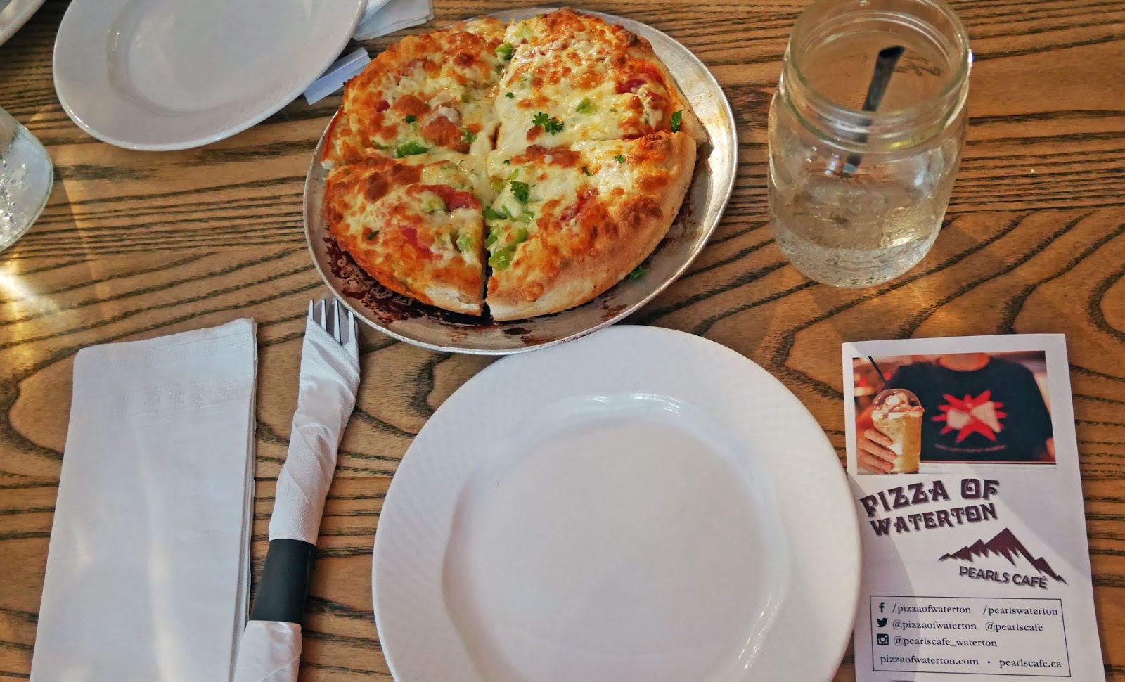 Pizza for dinner at Pizza of Waterton in Waterton Lakes National Park, Alberta