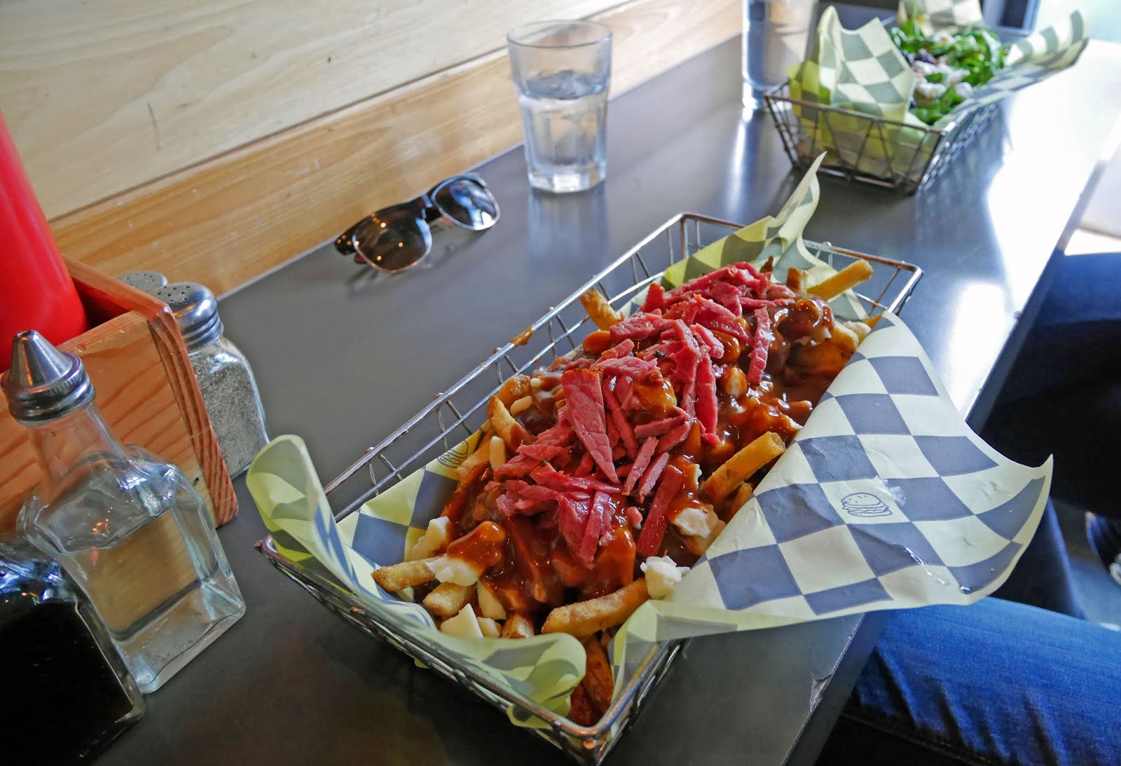 Poutine for dinner at The Eddie in Banff town, Alberta