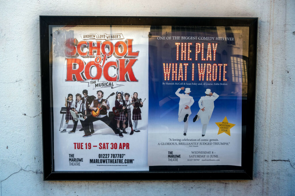 School of Rock the Musical poster in Canterbury, Kent