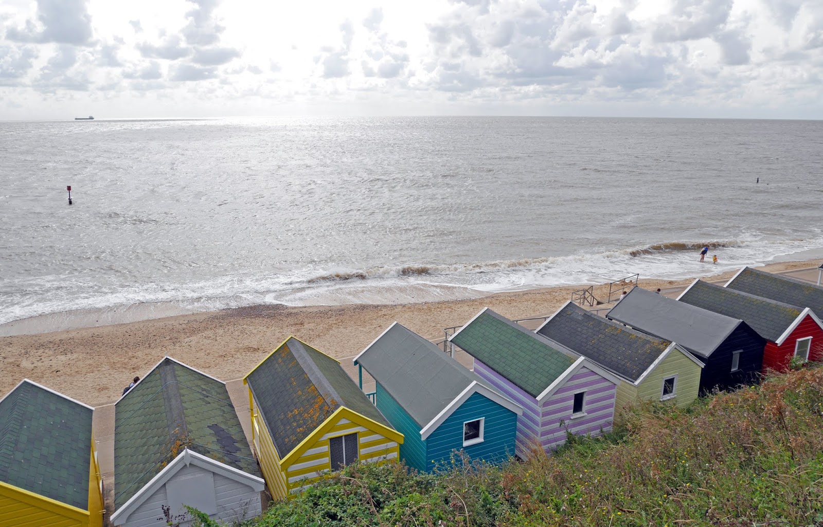 Colourful beach huts on Southwold beach