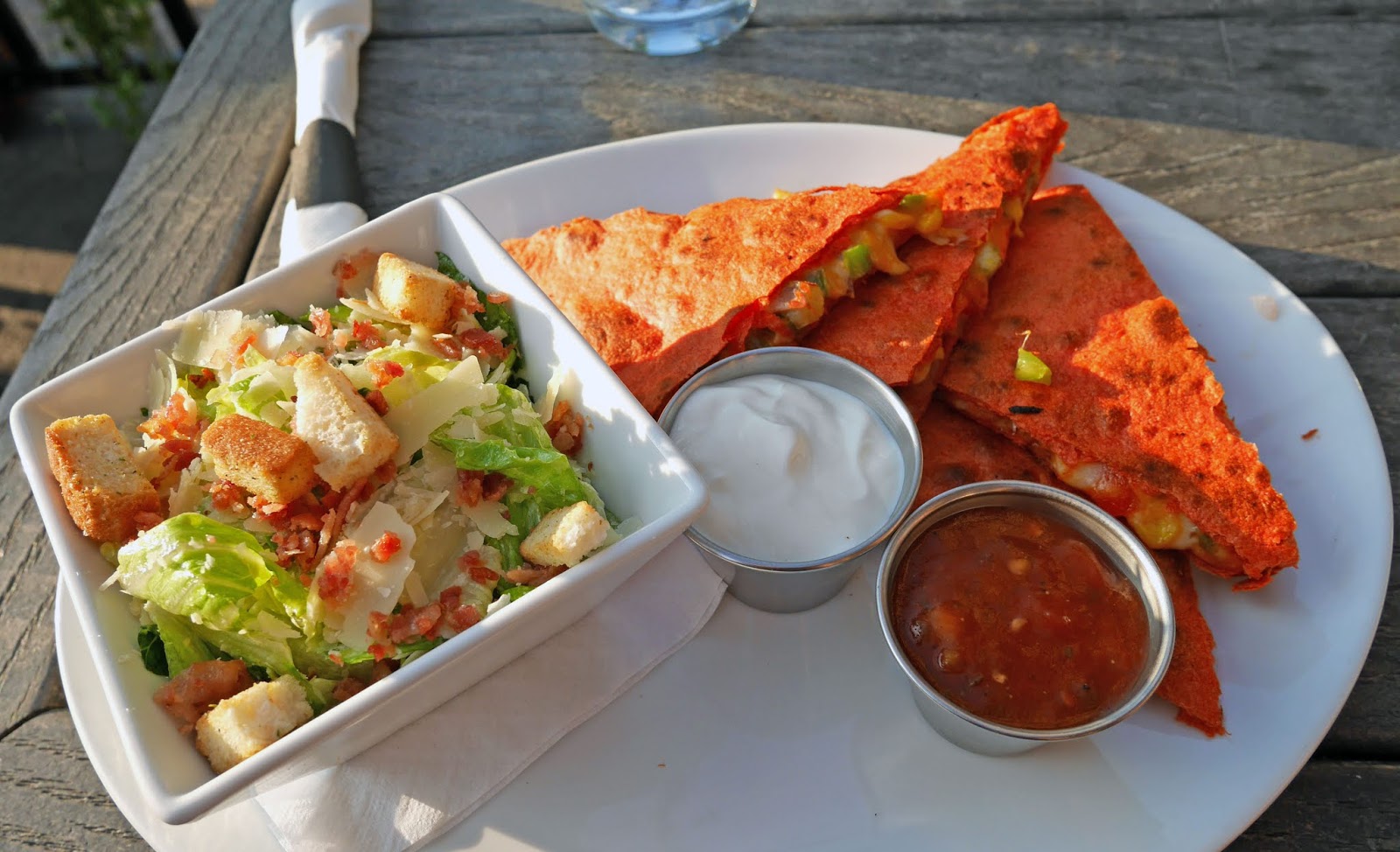 Vegetarian quesadillas for dinner at 4th Spot Kitchen and Bar, Calgary