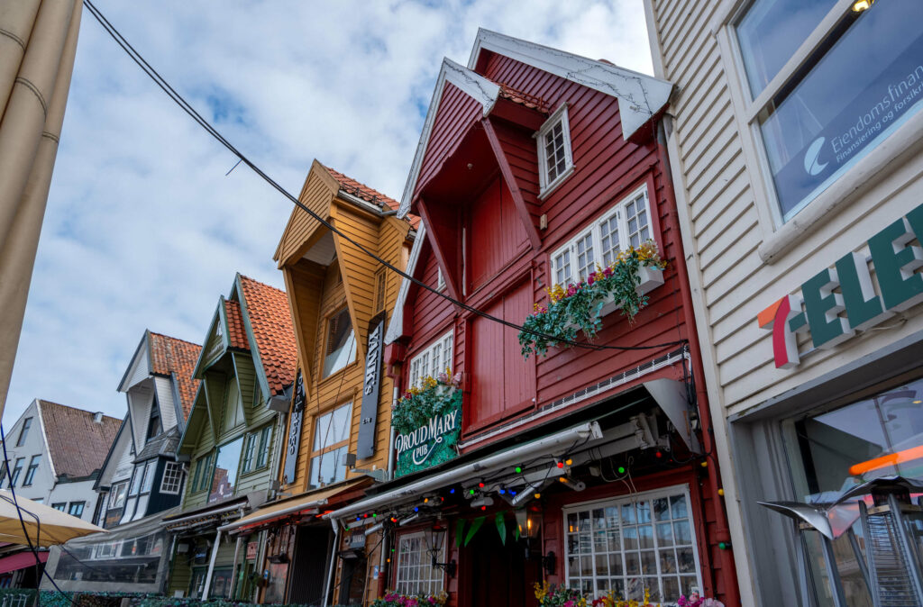 Colourful buildings in Stavanger harbour, Norway