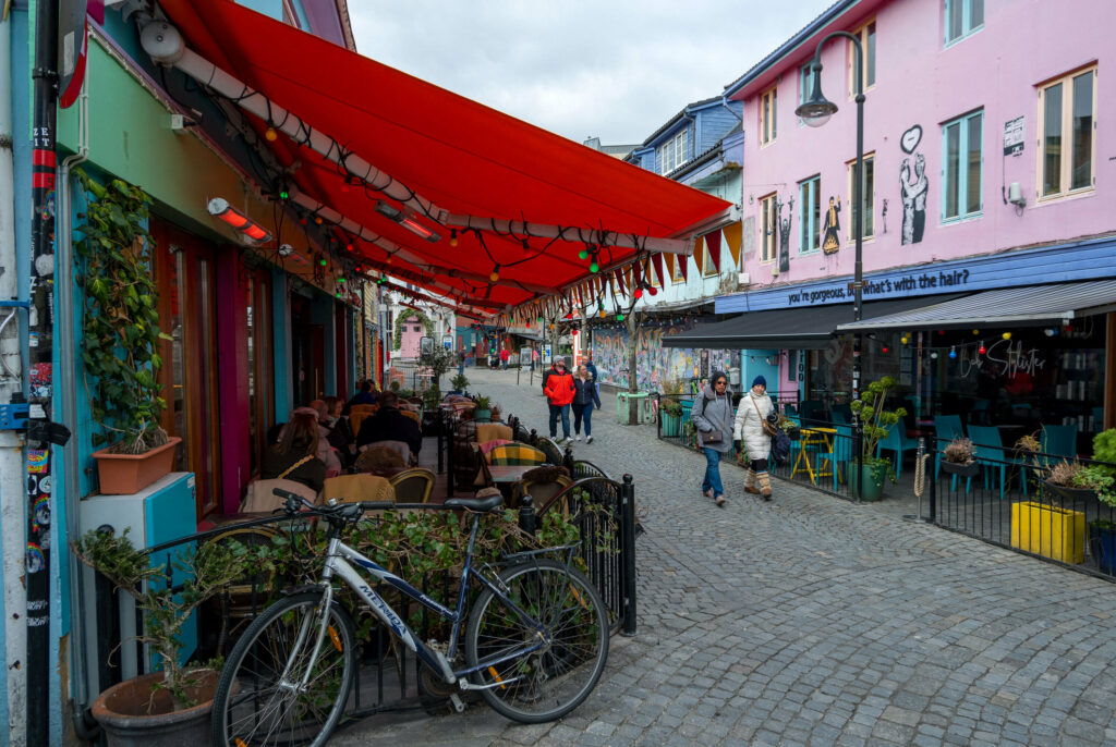 The colourful street 'Øvre Holmegate' in Stavanger, Norway