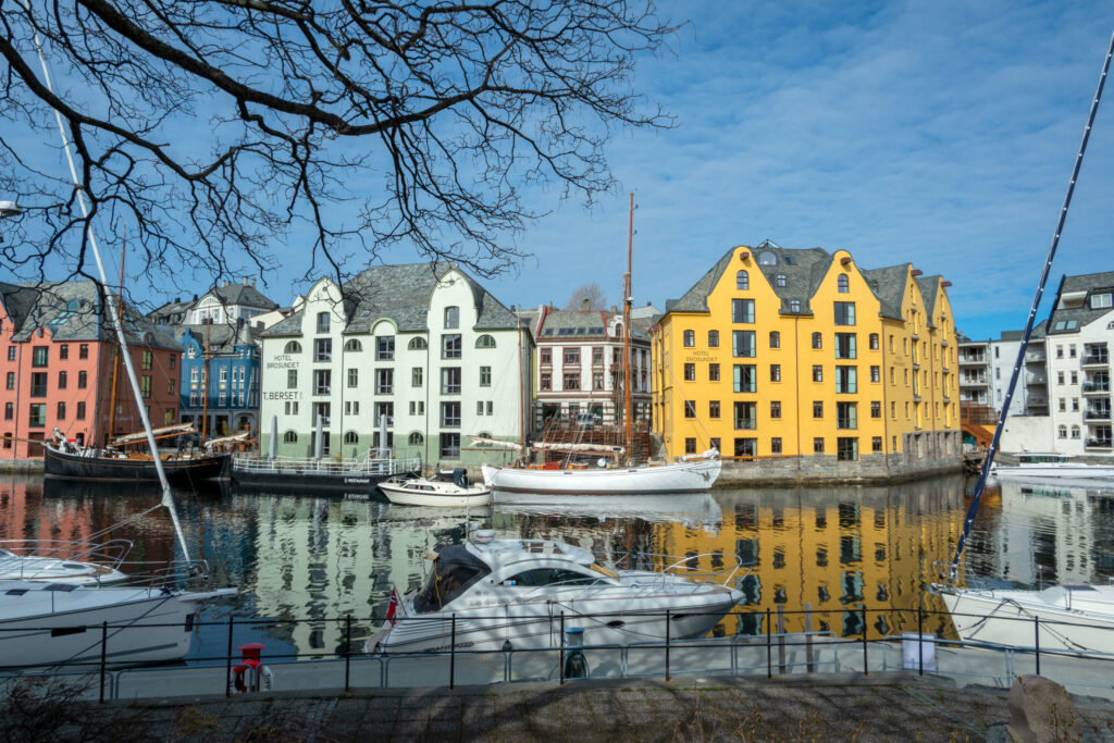 Reflections in Ålesund Harbour, Norway